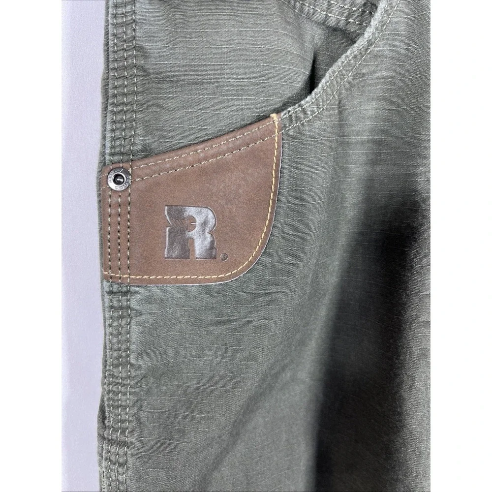 Wrangler Riggs Workwear Men's Green Rip Stop Canvas Rugged Size 44 X 32